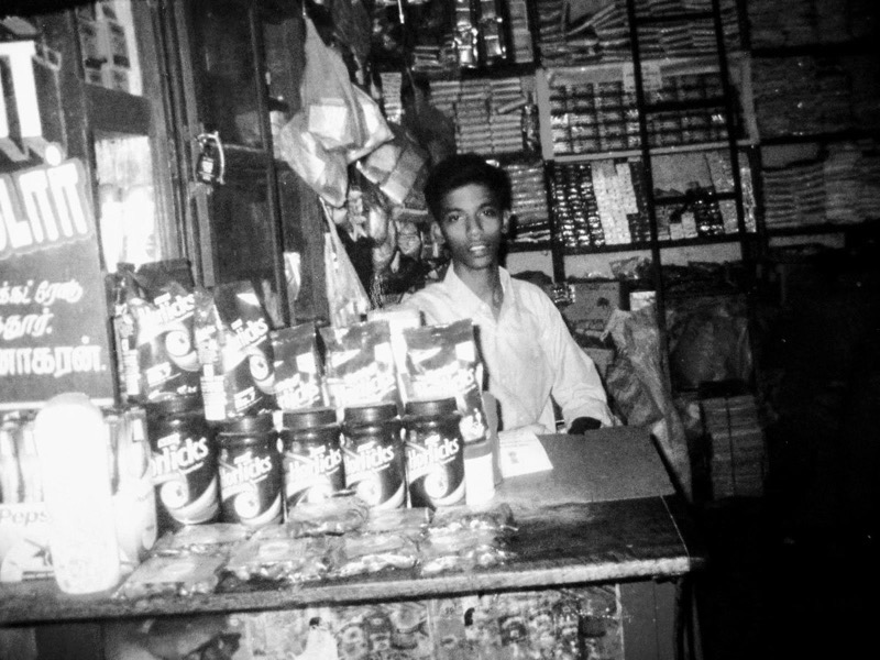 Raja in the family shop in Sattur